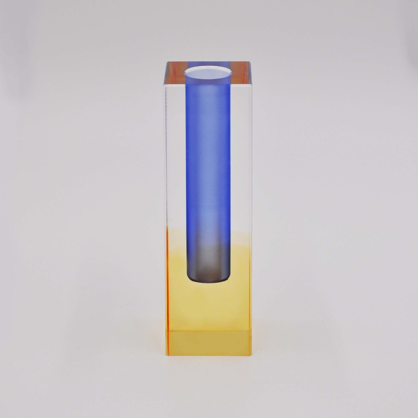 blue acrylic vase