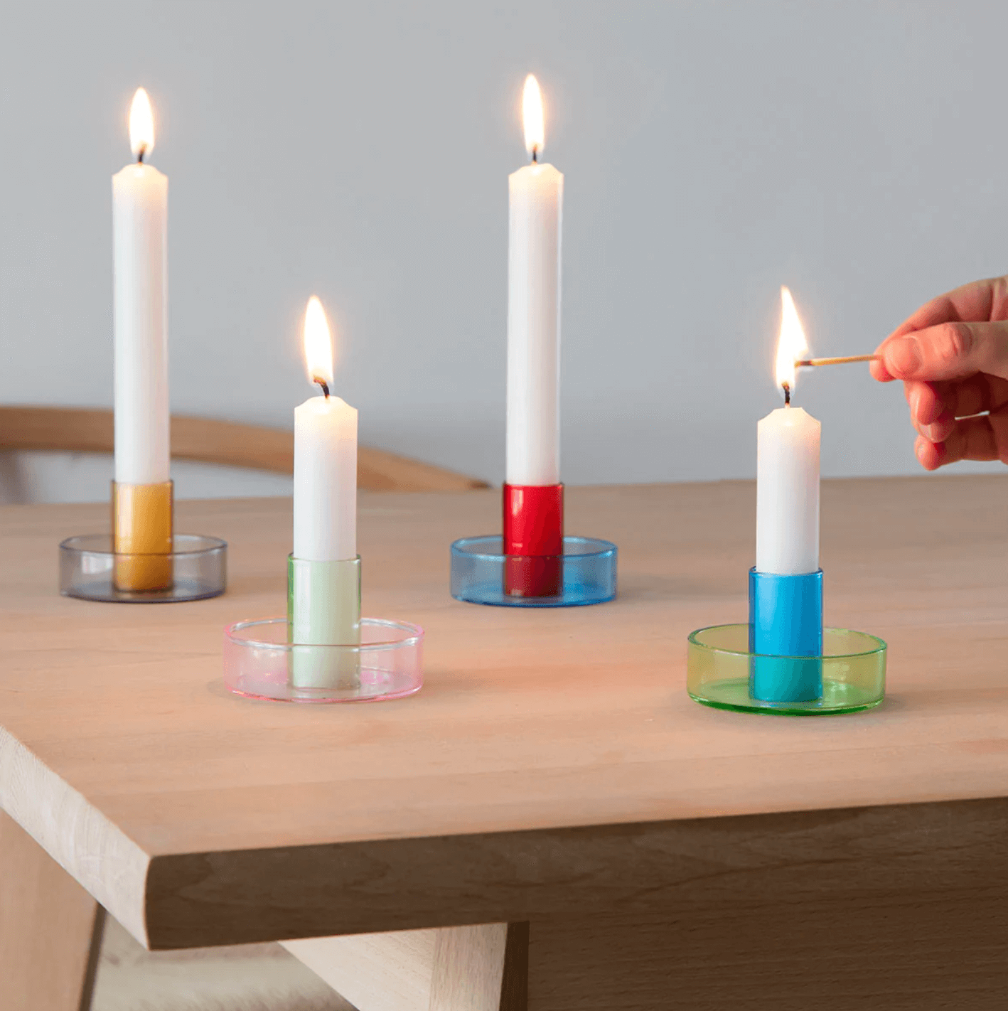 Glass Candlestick Holder