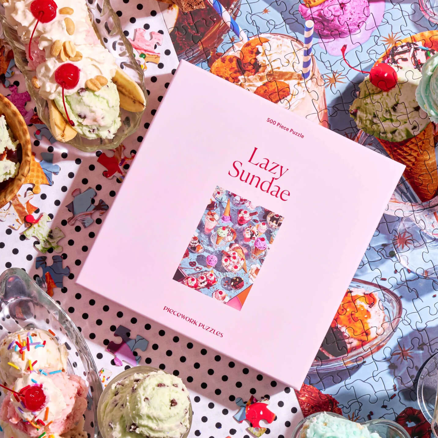 500 Piece Puzzle: Lazy Sundae box