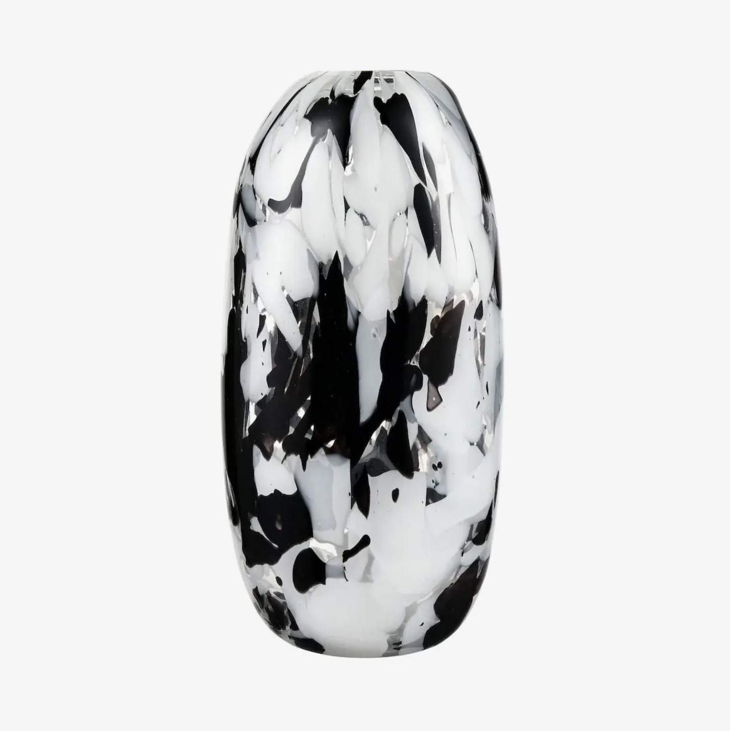 Oval Black & White Decorative Vase