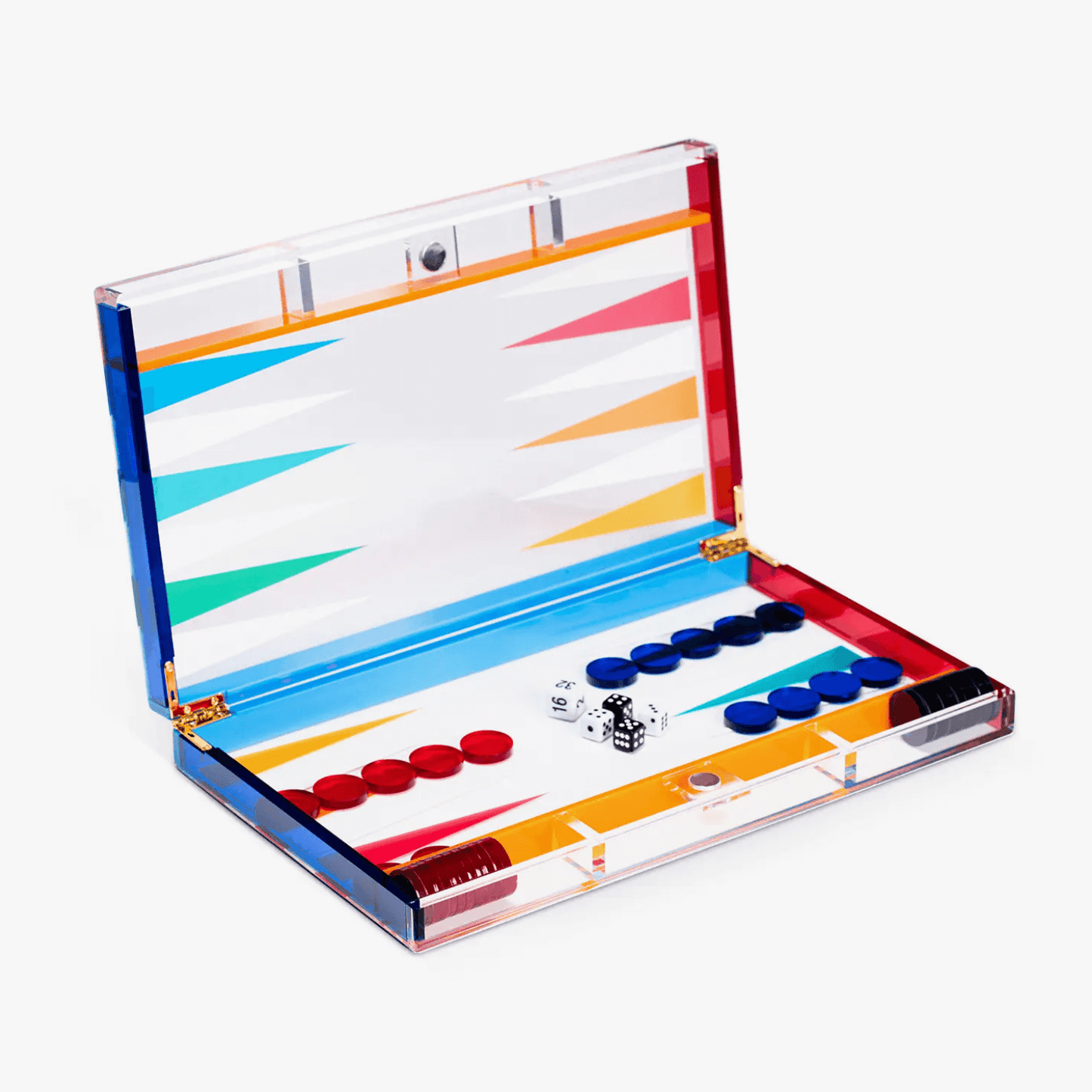 Acrylic Backgammon Set open