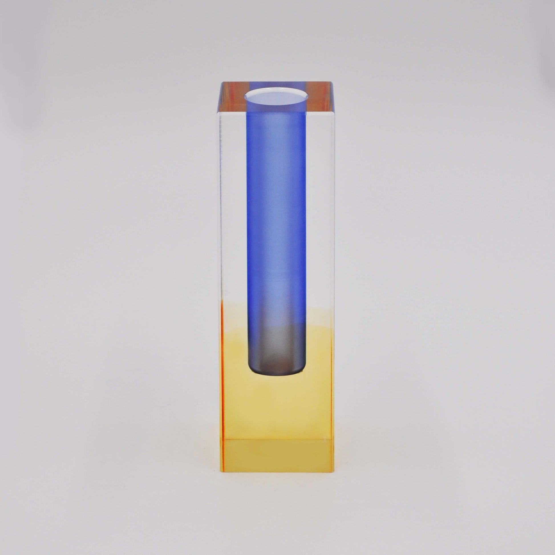 blue acrylic vase