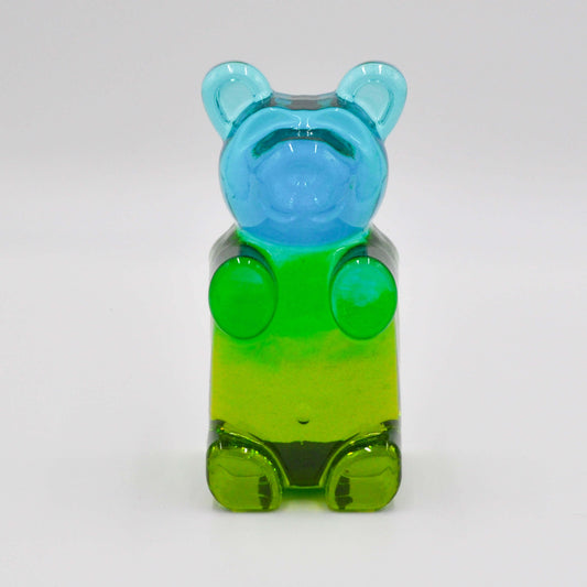 Blue / Green Gummy Resin Bear Sculpture