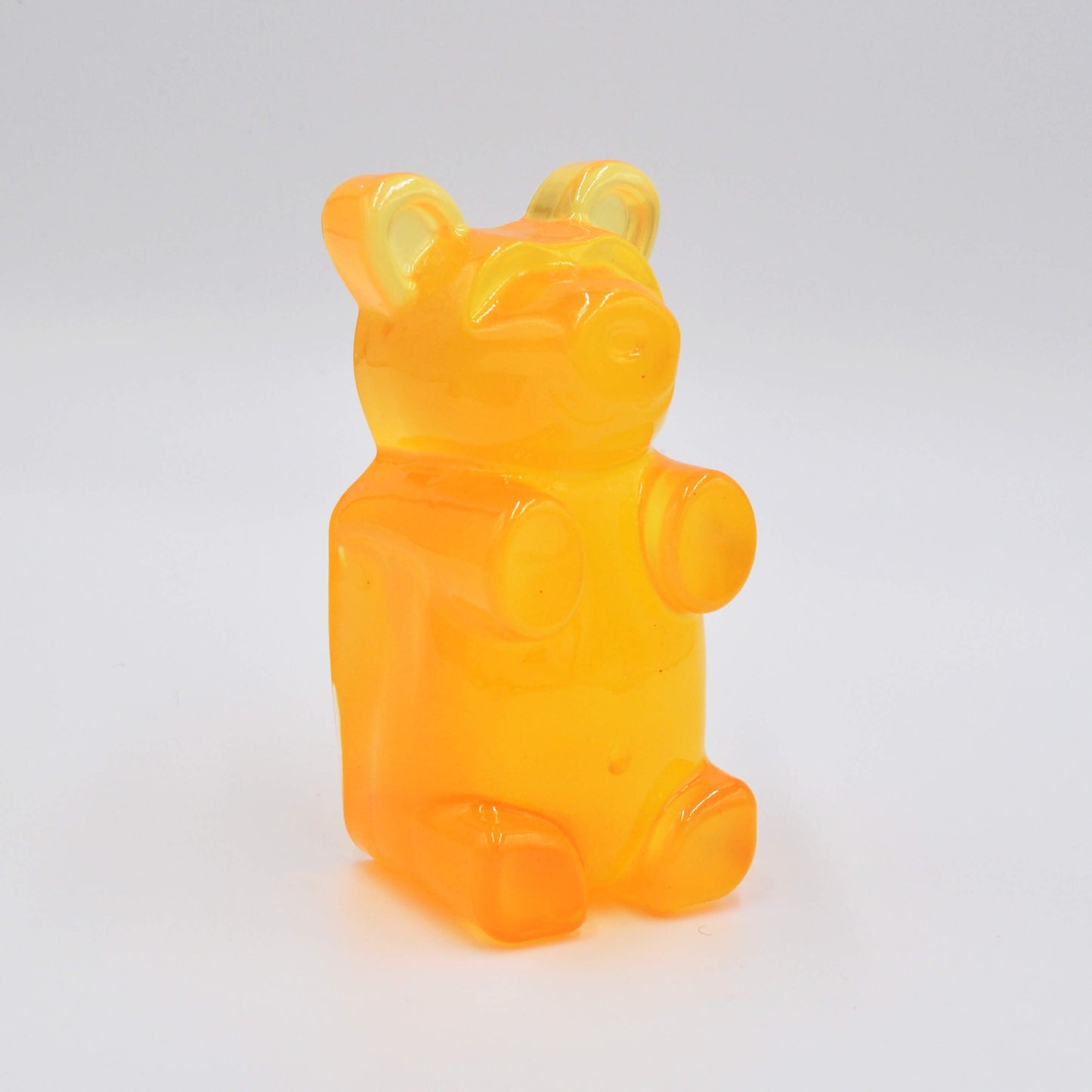 Neon Orange Gummy Resin Bear Sculpture 