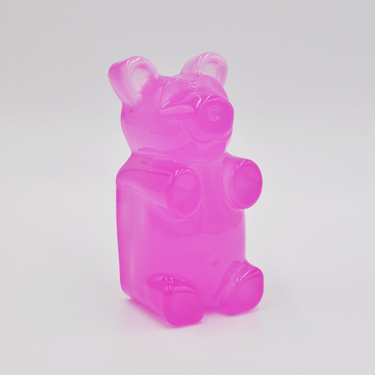 Neon gummy bear statues by Gabriela Rivera