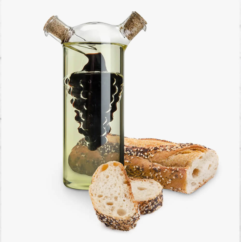 glass oil cruet with bread