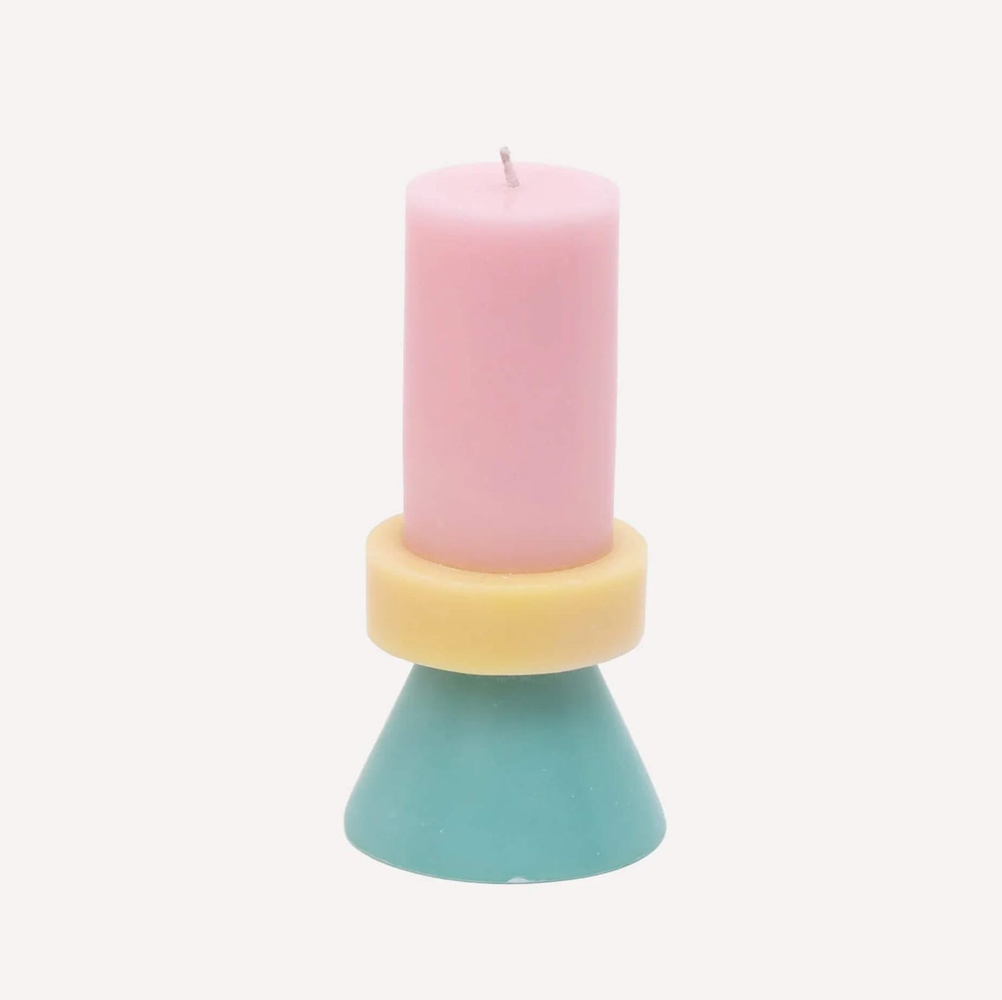 Stack Candles Tall mint yellow